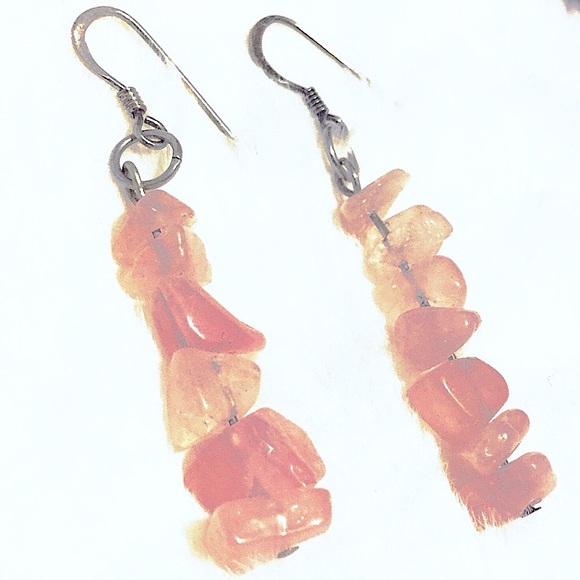 ⚜️Stunning light pink Rose Quartz Stone Earrings✨ - Picture 2 of 14